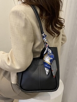 Scarf Decor Shoulder Bucket Bag