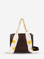 Scarf Decor Square Crossbody Bag