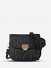 Scarf Embellished Heart-shaped Closure Crossbody Bag