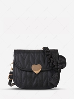 Scarf Embellished Heart-shaped Closure Crossbody Bag