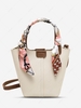 Scarf Embellished Zipper Crossbody Bag