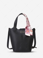 Scarf Wrap Top Handle Bucket Bag
