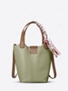 Scarf Wrap Top Handle Bucket Bag