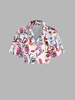 Scrawl Print Drop Shoulder Crop Shirt S Multi a