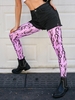 Scroll Print Mesh Footed Leggings M Light purple