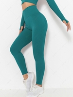 Scrunch Butt High Waist Solid Color Yoga Leggings L Green