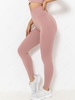 Scrunch Butt High Waist Solid Color Yoga Leggings M Light pink