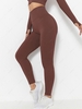 Scrunch Butt High Waist Solid Color Yoga Leggings S Coffee