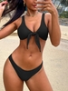 Scrunch Butt Knotted Thong Bikini S Black