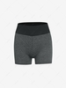 Scrunch Butt Patterned Sports Shorts L Black
