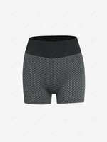 Scrunch Butt Patterned Sports Shorts L Black