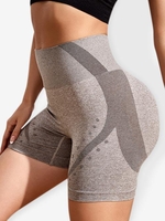 Scrunch Butt Seamless Yoga Shorts M Tan