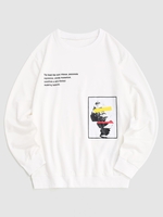 Sculpture Slogan Graphic Sweatshirt L White
