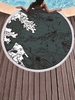 Sea Wave Bird Print Round Beach Towel