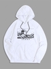 Sea Wave Japanese Style Graphic Hoodie Xl White