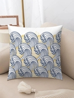Sea Waves Pattern Plush Pillowcase