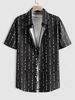 Seamless Arrow Print Short Sleeve Shirt L Black