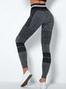 Seamless High Waist Striped Sports Yoga Leggings Xs Black