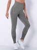 Seamless Knit Breathable Scrunch Butt Yoga Leggings L Gray