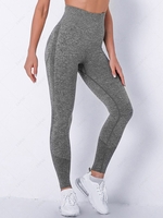 Seamless Knit Breathable Scrunch Butt Yoga Leggings L Gray