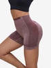 Seamless Skinny Wide Band Sports Shorts L Deep red