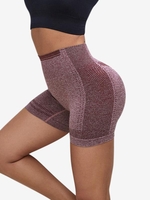 Seamless Skinny Wide Band Sports Shorts L Deep red