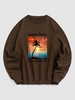 Seaview THE SEA COCONUT TREES Graphic Sweatshirt M Deep coffee