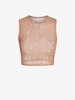 See Thru Mesh 3D Waterdrop Print Crop Tank Top L Coffee