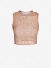 See Thru Mesh 3D Waterdrop Print Crop Tank Top S Coffee