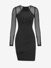 See Thru Mesh Insert Mini Bodycon Dress L Black