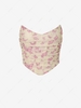 Semi-sheer Mesh Butterfly Boning Tube Top L Light coffee