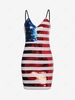 Sequined American Flag Patriotic Mini Dress Red