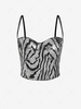 Sequined Cupped Crop Camisole L Silver