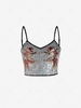 Sequined Goldfish Crop Camisole Silver