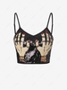 Sequined Hands Crop Camisole L Black