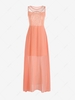 Sequined Lace Cut Out Maxi Party Dress Xl Orange