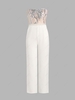 Sequined Pocket Bandeau Jumpsuit L White
