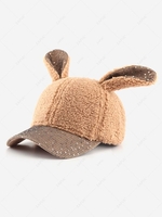 Sequined Rabbit Ear Teddy Baseball Cap