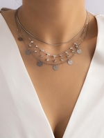 Sequined Rhinestones Multi Layered Choker Necklace
