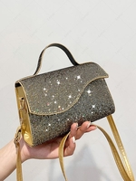 Sequins Flap Handle Crossbody Bag
