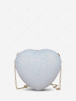 Sequins Heart-shaped Chain Shoulder Bag