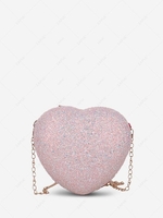 Sequins Heart-shaped Chain Shoulder Bag