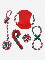 Set Of Christmas Bite-resistant Pet Cotton Rope Toys