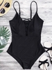 Shaping Crisscross Plunge One-piece Swimsuit L Black