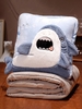 Shark Pattern Portable Foldable Dual Purpose Pillow Blanket