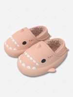 Shark Shape Waterproof and Anti-fouling Thick Bottom Winter Warm Fleece-lined Unisex Slippers