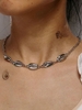 Shell Circle Metal Choker Necklace