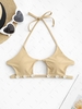 Shell Embellished Bikini Top S Light coffee