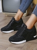 Shiny Metallic Panel Leopard Height Increasing Shoes