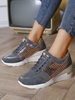 Shiny Metallic Panel Leopard Height Increasing Shoes